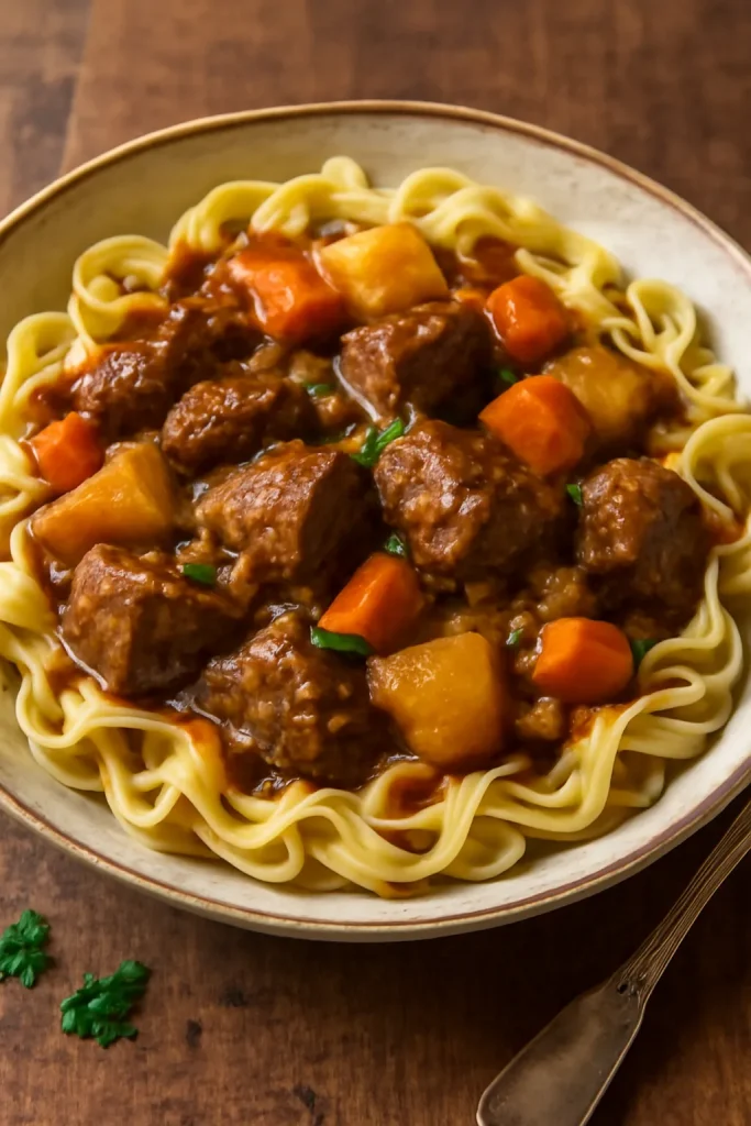 Beef Stew And Noodles