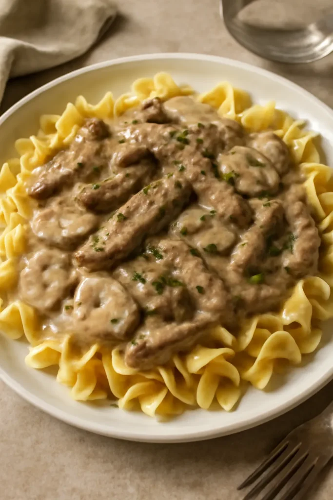Beef Stroganoff with Cream of Mushroom Soup