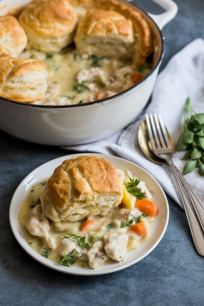 Chicken Pot Pie with Biscuits