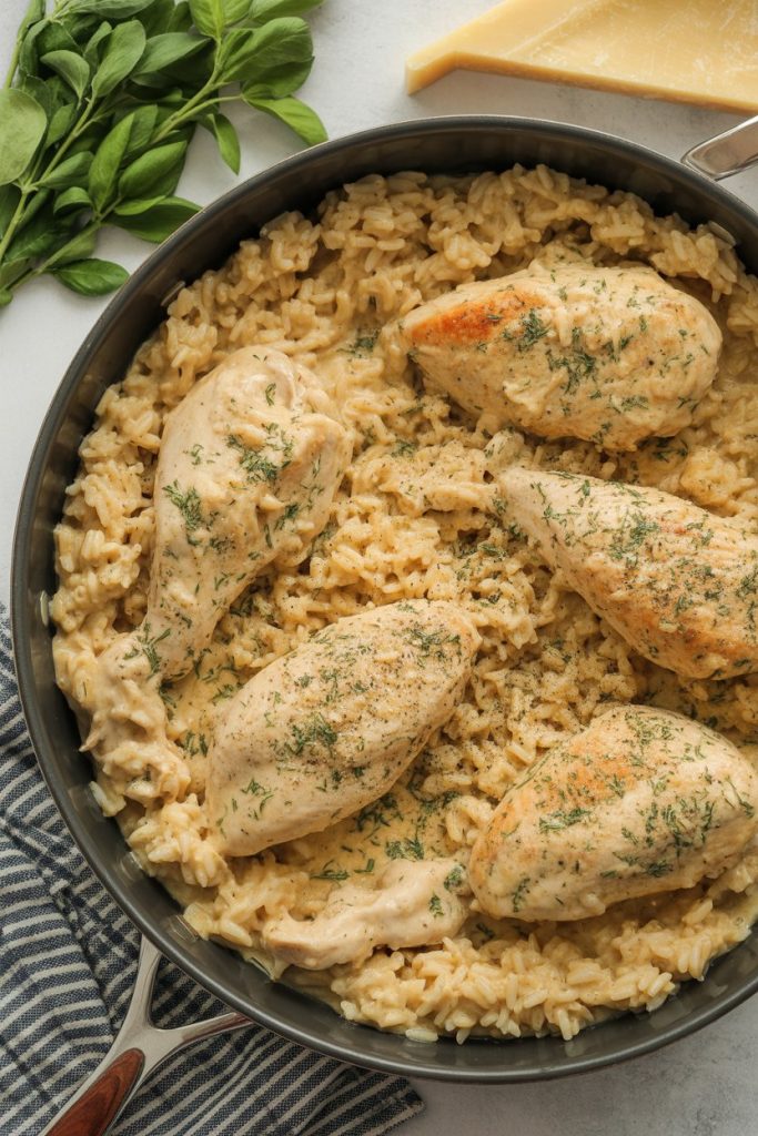 Creamy Parmesan One Pot Chicken and Rice