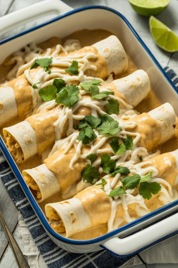 Creamy White Chicken Enchiladas
