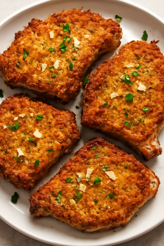Crispy Baked Parmesan Pork Chops