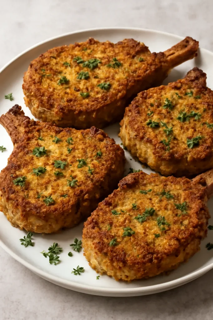Crispy Herb Breaded Pork Chops