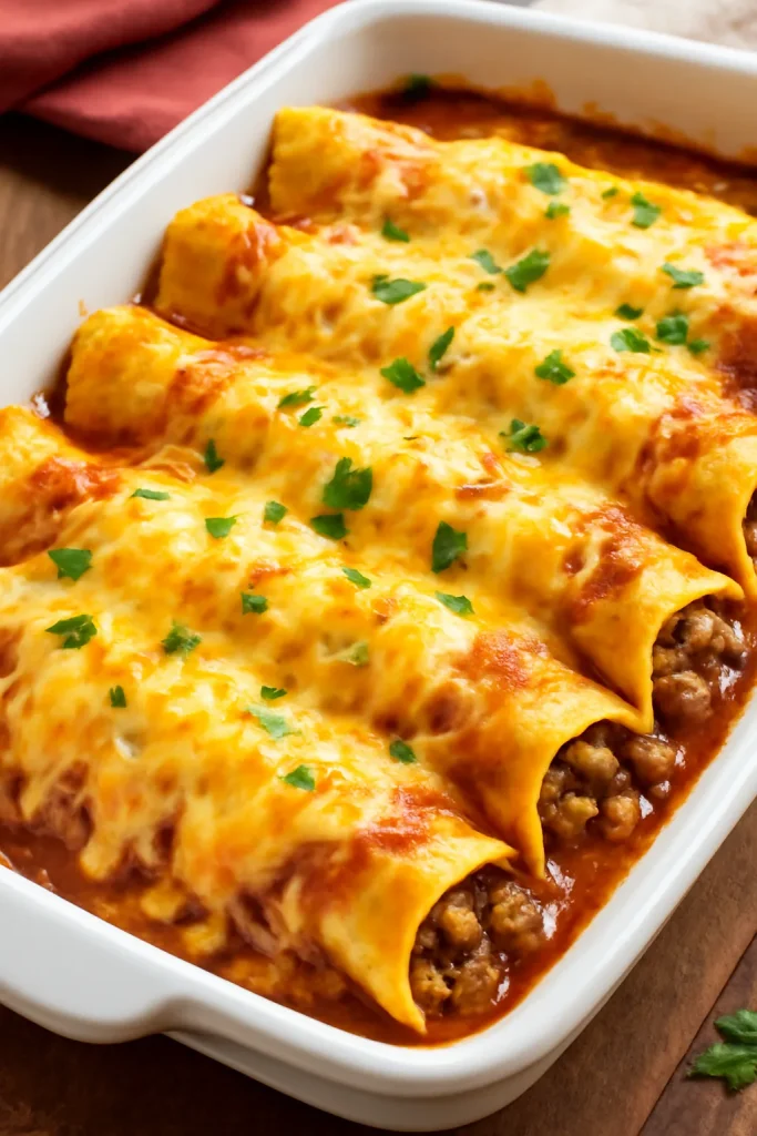 Easy Cheesy Ground Beef Enchiladas