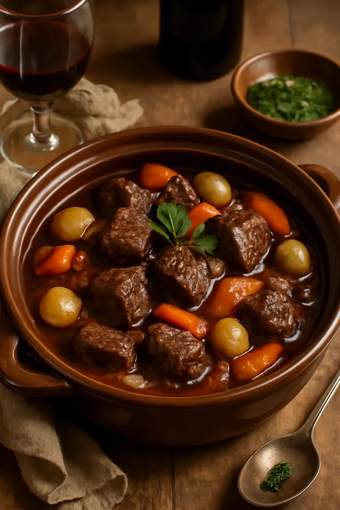 French Style Beef Stew with Red Wine