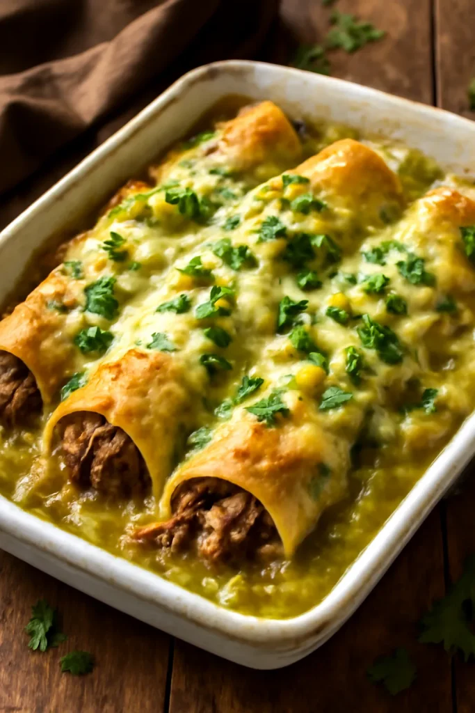 Green Chile Beef Enchiladas