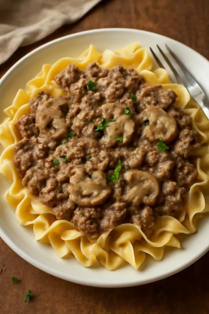 Ground Beef Stroganoff
