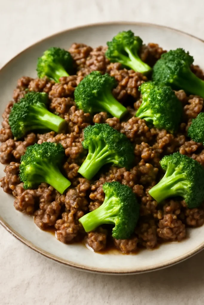 Ground Beef and Broccoli