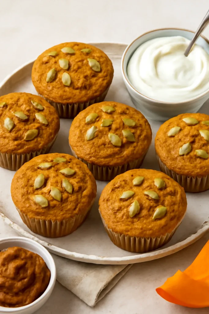 Healthy Greek Yogurt Pumpkin Muffins