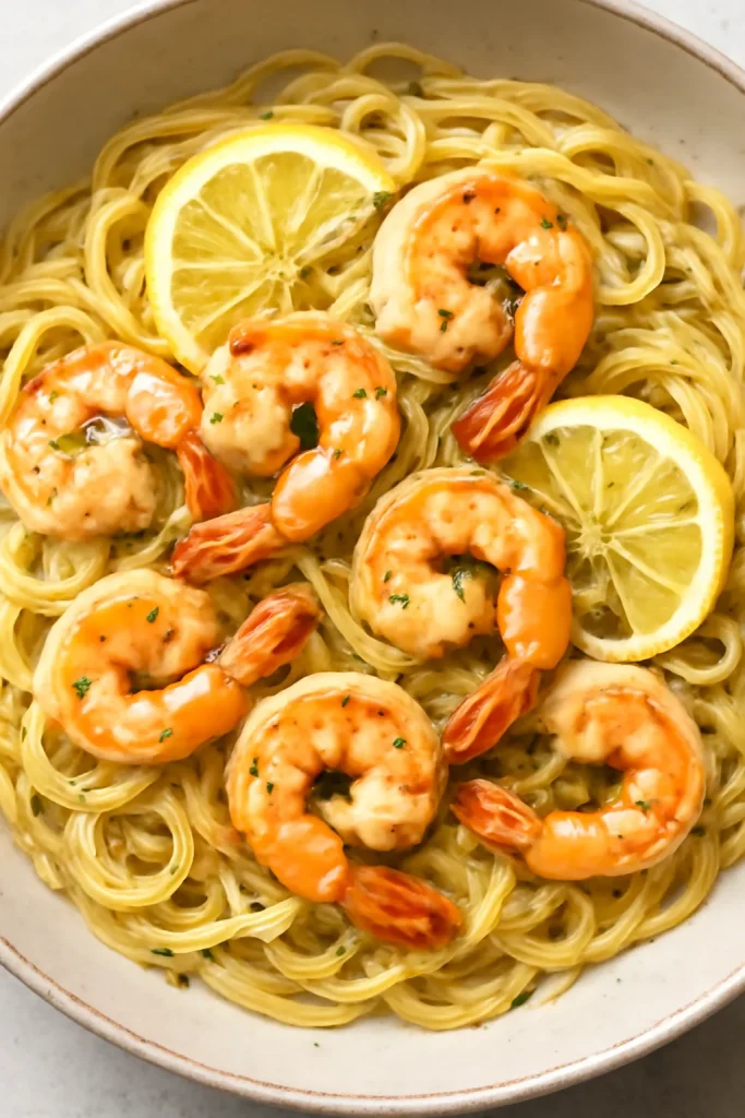 Lemon Garlic Shrimp Scampi Pasta