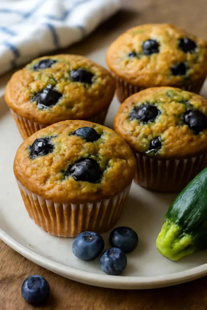 Moist Blueberry Zucchini Muffins