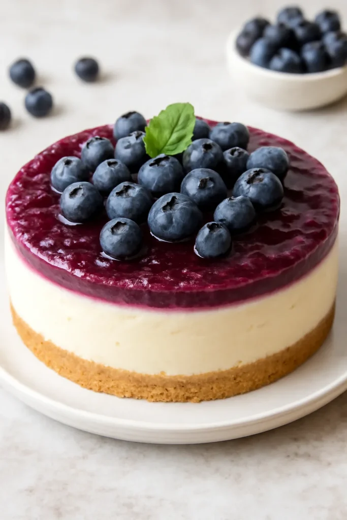 No Bake Blueberry Cheesecake