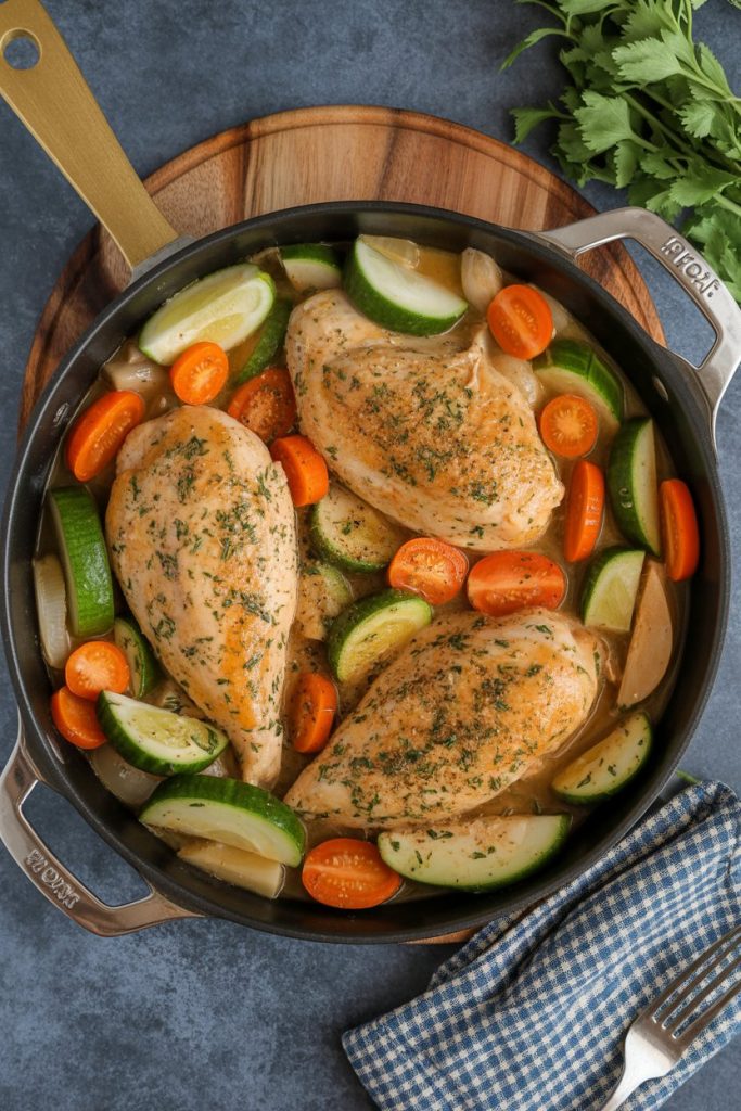 One Pot Chicken and Vegetables Skillet