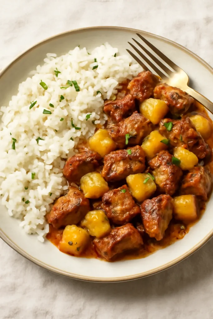 Pineapple Pork with Coconut Rice