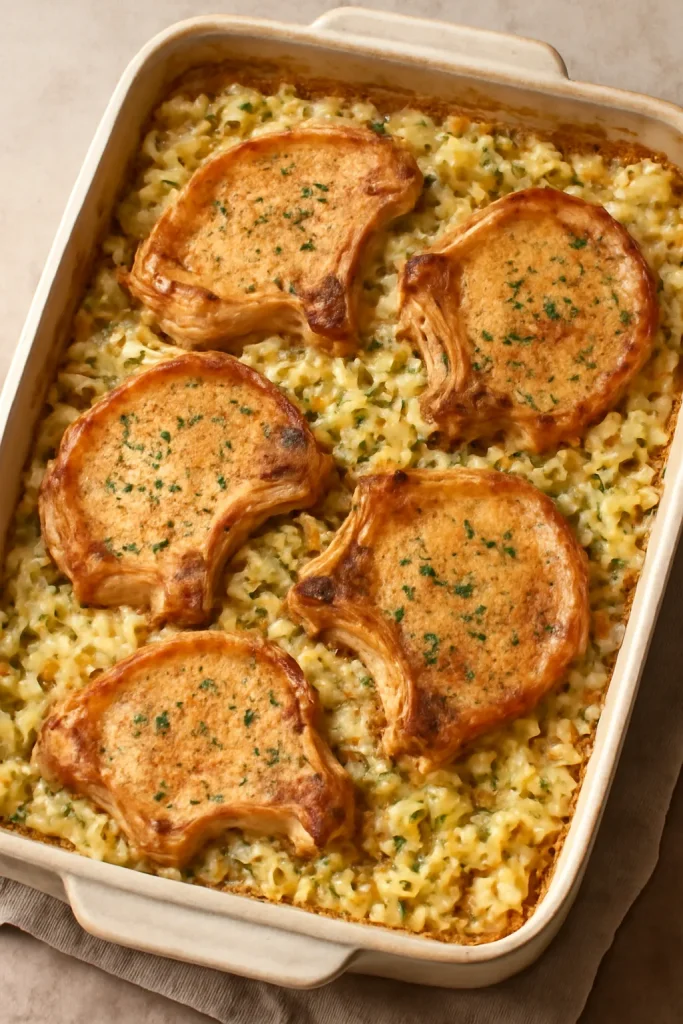 Pork Chops and Rice Casserole