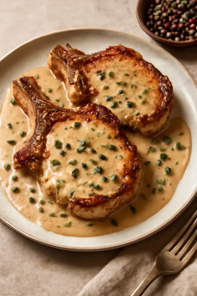 Pork Chops with Peppercorn Sauce