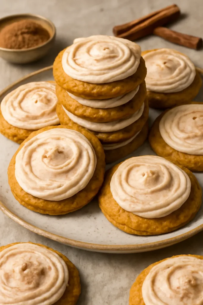 Pumpkin Cookies with Cinnamon Frosting
