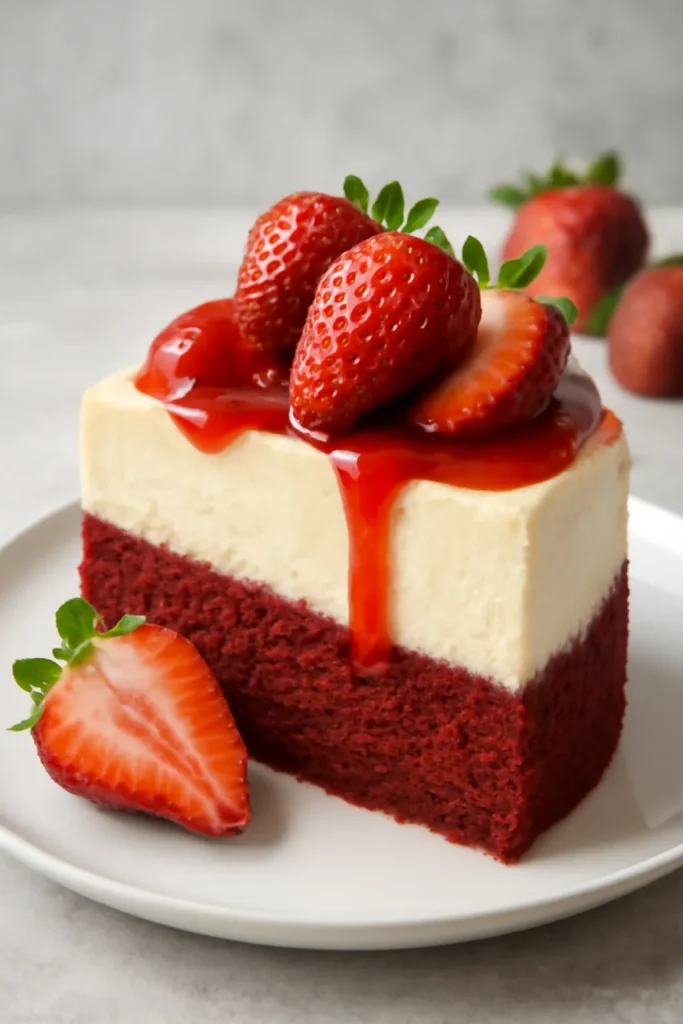 Red Velvet Strawberry Cheesecake