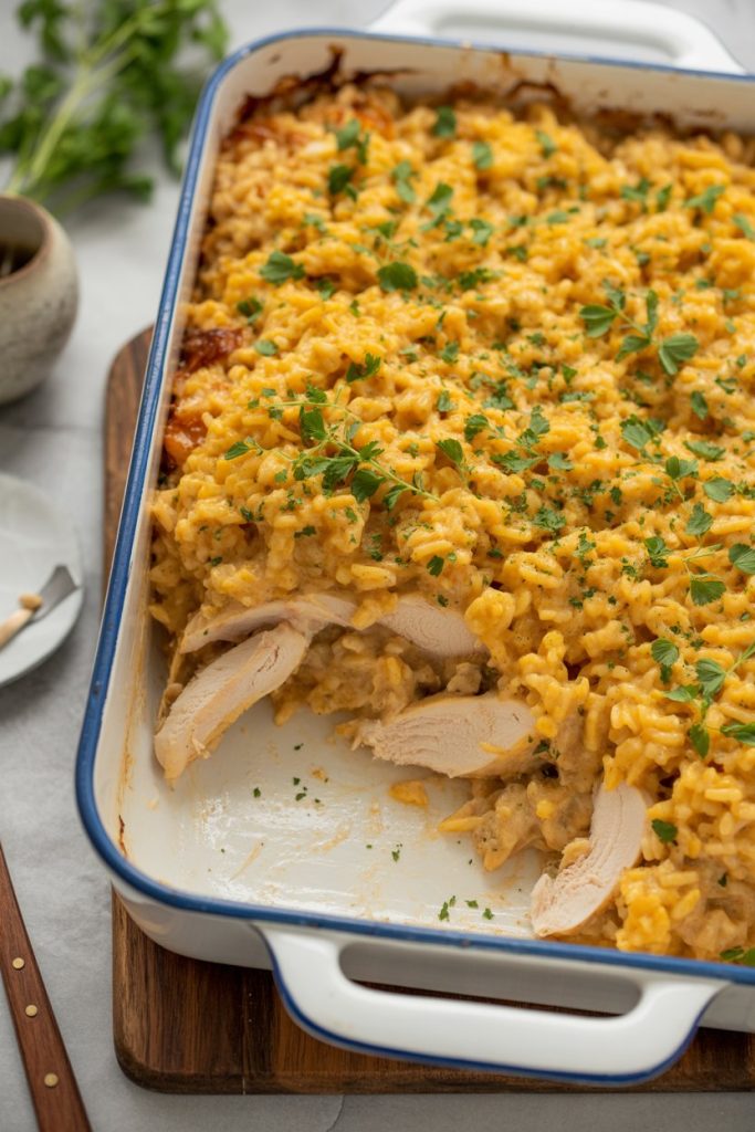 Rotisserie Chicken Rice Casserole with Leftovers