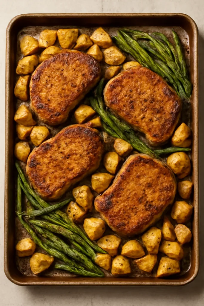 Sheet Pan Pork Chops and Potatoes