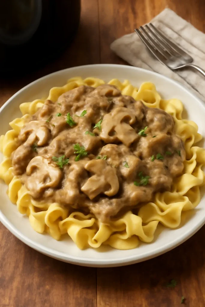 Slow Cooker Beef Stroganoff