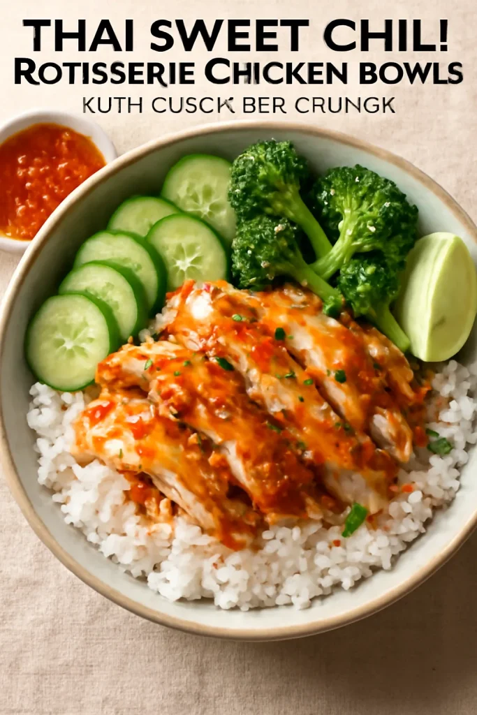 Thai Sweet Chili Rotisserie Chicken Bowls with Cucumber Crunch