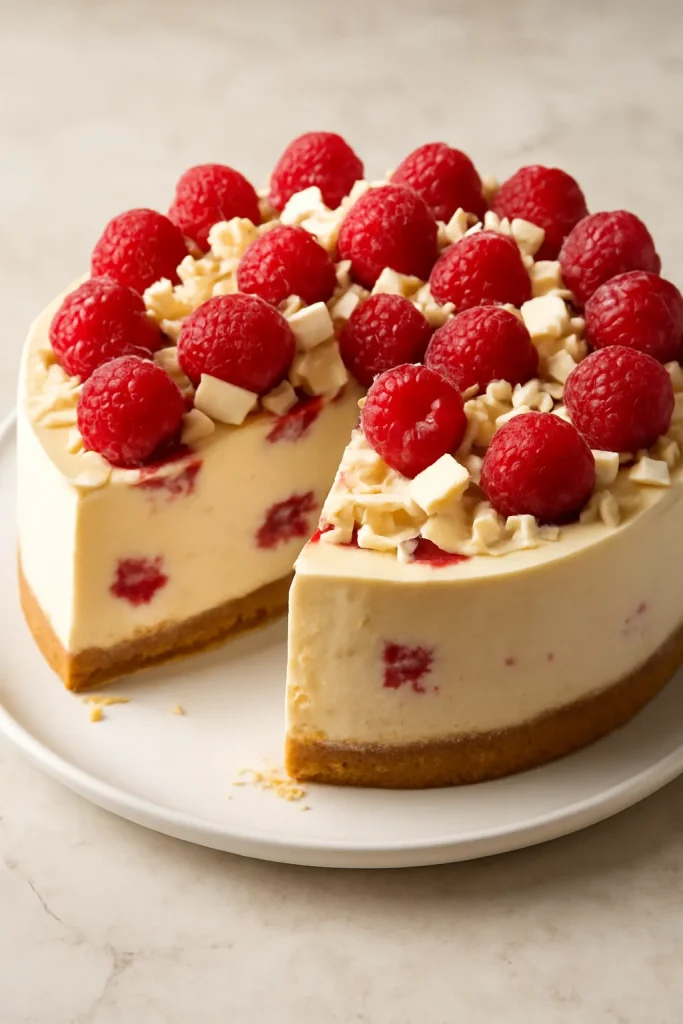 White Chocolate Raspberry Cheesecake